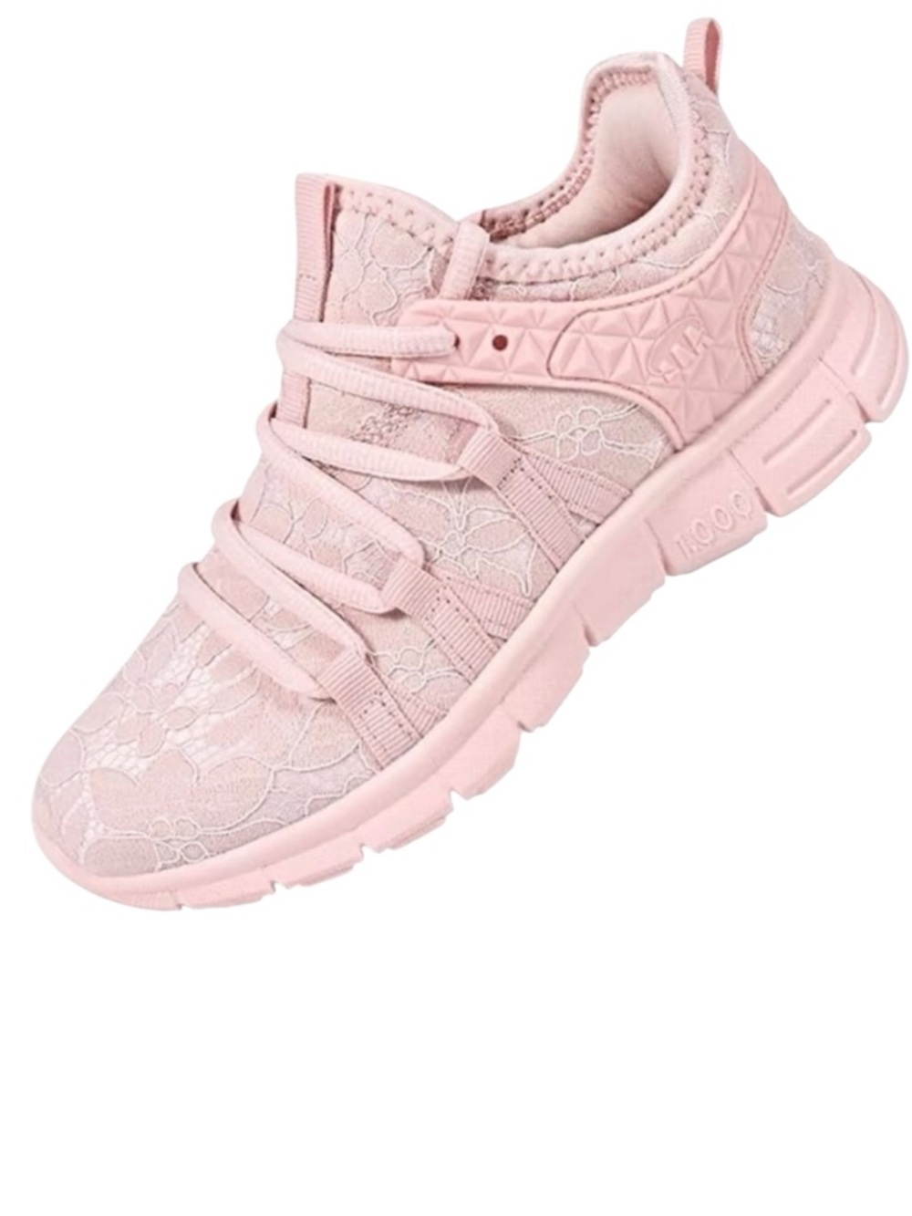 NWOT AOE Pink Lace Knit Slip-On Ultra Light Athletic Sneaker SZ 7.5
